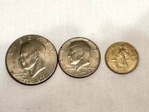 [3355-1] 3枚 まとめ USドル アメリカ 硬貨1ドル 1/2ドル フィリピン25センタボ_画像1