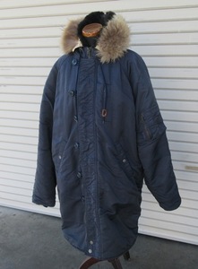 ☆初期☆TMT ビッグホリデイ JACKET ALLROUND HEAVY N-3B ネイビー Mサイズ フライトジャケット フード付きコート 中綿 防寒着