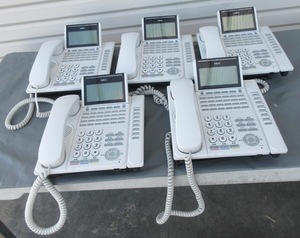☆NEC DT500シリーズ DTK-32D-1D ビジネスフォン 5台セット 増設用ファンクションボタン付 32ボタンデジタル電話機 ホワイト②