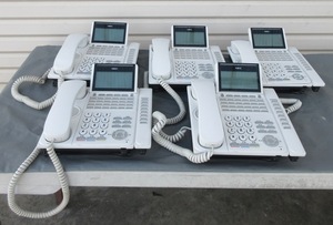 ☆NEC DT500シリーズ DTK-32D-1D ビジネスフォン 5台セット 増設用ファンクションボタン付 32ボタンデジタル電話機 ホワイト①
