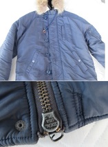 ☆初期☆TMT ビッグホリデイ JACKET ALLROUND HEAVY N-3B ネイビー Mサイズ フライトジャケット フード付きコート 中綿 防寒着_画像8