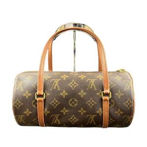 【KF2041】LOUIS VUITTON モノグラム パピヨン26 筒型 ハンドバッグ ミニボストン M51366 ブラウン ルイヴィトン