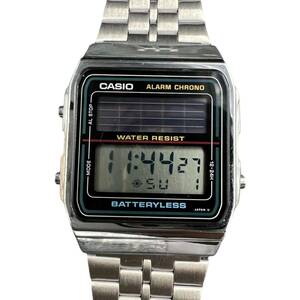 【KF2028】CASIO カシオ AL180 ソーラー BATTERYLESS QZ クオーツ デジタル文字盤 SSベルト 腕時計 スクエア メンズ 