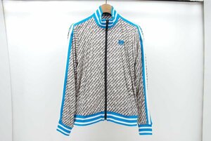 coco* Munsingwear wear * long sleeve full Zip blouson *envoi/ Logo * white × black × light blue *M*USED* letter pack post service plus shipping possible *82928