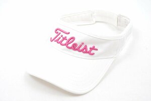 coco★タイトリスト★Titleist★サンバイザー★ロゴ刺しゅう入り★ホワイト×ピンク★USED※レターパックプラス発送可★84016