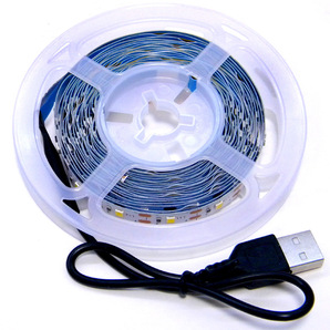 ★ LEDテープライト ストリップ USB給電 ５V 粘着テープ仕様 / 4ｍ（USBケーブル付）［電球色］ の画像3