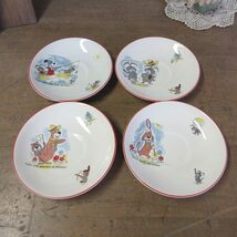 イギリス ヴィンテージ Ridgway Potteries Huckleberry Hound ソーサーのみ 4枚 お皿 キッチン雑貨 英国製 plate 1714saz_画像2