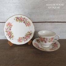 イギリス製 Colclough コールクロ カップアンドソーサー ケーキプレート トリオ ヴィンテージ雑貨 tableware 1381sc_画像2