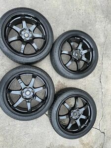 18 5H 7X1/2 INSERT55 100 コンチネンタル エクストリームコンタクト SPORT plus+ 215/45ZR18中古 7部山着払い発送！ノア、ヴォクシー