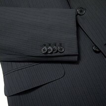 新品 スーツカンパニー 春夏 シルク混 ウール ストライプ スーツ A7 (LL) 黒 【J51567】 メンズ ジャケット スラックス サマー トロピカル_画像5
