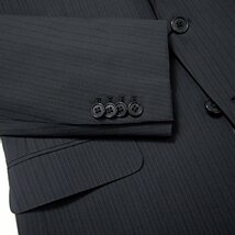 新品 スーツカンパニー 春夏 シルク混 ウール ストライプ スーツ A5 (M) 黒 【J42658】 メンズ ジャケット スラックス サマー トロピカル_画像5