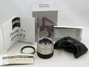 [21491R2]★新品級美観・光学★CONTAX Carl Zeiss Planar 45mm F2 T* G 元箱・純正フィルター付き