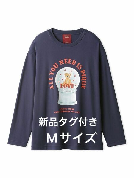 gelato pique【HOLIDAY】【HOMME】スノードームベアワンポイントロングTシャツ　Mサイズ