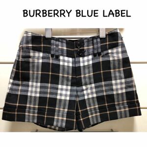 バーバリー　ブルーレーベル　ウール　チェック　ショートパンツ　36 日本製　BURBERRY BLUELABEL 