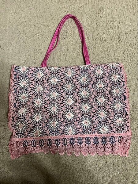 トートバッグ ハンドメイド トートバッグ 花柄 レッスンバッグ