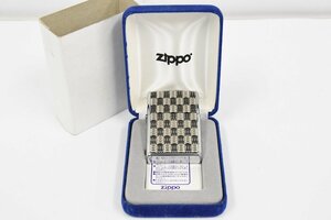 Zippo ジッポー 網代格子 チェック柄 オイルライター 2001年製 喫煙具 ケース入り 20787607