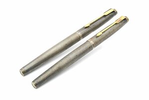 PARKER パーカー STERLING SILVER スターリングシルバー 14K XF 格子 2本セット 万年筆 20761076