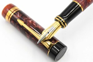 PARKER パーカー DUOFOLD Centennial デュオフォールド センテニアル 18K-750 マーブル 赤 万年筆 20787312