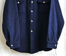 即決【80'sヴィンテージ /WOOL RICH】ウールシャツ/CPOシャツ/XL/ネイビー/アメリカ製/紺 三角旧タグ/ミリタリー/US NAVY (p-242-14-1)_画像8