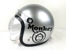 HONDA ホンダ Monkey モンキー ヘルメット Lサイズ 59-60cm シルバー ブラック シールド C811（4520）_画像2