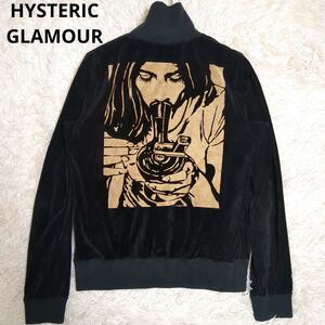 ヒステリックグラマー　ブルゾン　ベロア　ダブルジップ　ブラック　フリーサイズ　HYSTERIC GLAMOUR　ジャケット　レディース