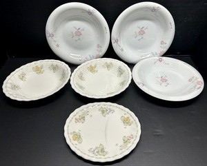 美品 たち吉 RICHFIELD ピンク系 中皿×3　ノリタケ fulford イエロー系 中皿×3 とり皿/サラダボール/スープ皿/カレー皿/プレート 洋食器