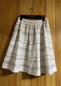 ルネ　RENE　春ツイードスカート　34サイズ　ホワイト　￥７７,0００　