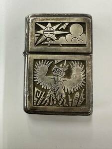 1円スタートZippo ジッポー ライター 銀92.5% スターリングシルバー 2003ジッポ オイルライター 喫煙具 着火未確認 手彫り　