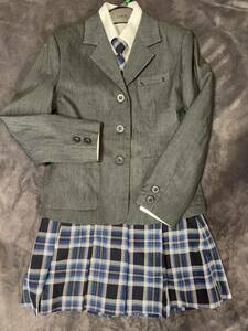 送料無料！小学生　卒業式　スーツ　150 ネクタイ　スカート　セットアップ　ブレザー チェックスカート 