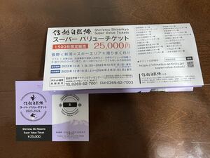 斑尾アライ利用可　信越自然局スーパーバリューチケット　リフト券　1枚