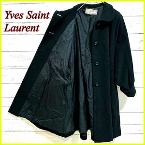 Yves Saint Laurent イヴサンローラン ロングコート チェスターコート ブラック ウール M ユニセックス