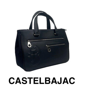 カステルバジャック　CASTELBAJAC　牛革セカンドバッグ　帆布　牛革バッグ　メンズセカンドバッグ　075502-2　ブラック