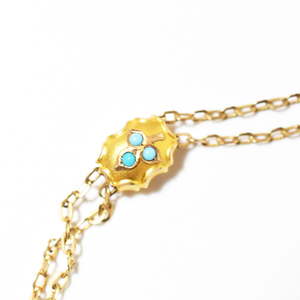 Antique 1900's　turquoise　muff chain　necklace