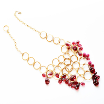 Vintage 1960’s ruby red glass beads　gorgeous triangle necklace_画像5