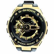 CASIO G-SHOCK G-STEEL 腕時計 GST-400G-1A9JF ブラック×ゴールド クオーツ 稼働品 付属品一式 メンズ 【美品】 22402K214_画像1