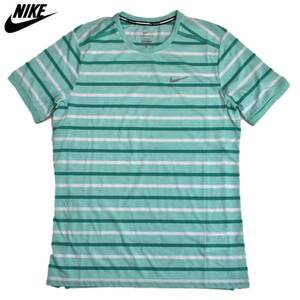 【新品】ナイキ テイルウインド ストライプ 半袖 Tシャツ【405：緑】S ドライフィット トレーニング ジム マラソン ランニング NIKE