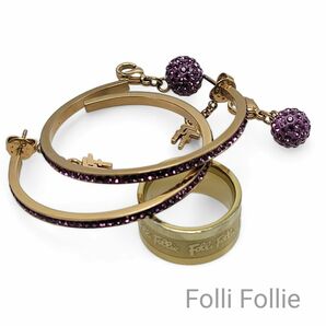 【美品】Folli Follie 3点セット ピアス リング チャーム