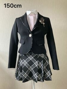 卒業式スーツ　150cm hiromichi nakano ブレザー＋スカートセット チェックスカート