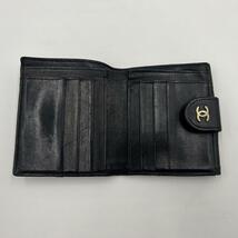 【美品】CHANEL シャネル ビコローレ Wホック 折り財布 2つ折り財布 コンパクトウォレット ブラック 黒 ココマーク _画像7