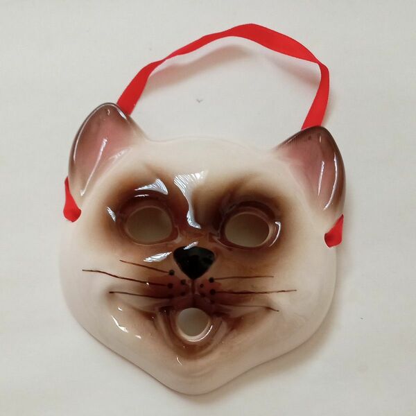 ベネチア　猫のお面　壁飾り　陶器
