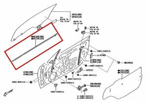 ★トヨタ純正新品★86 ZN6型 フロントドアガラス ウェザーストリップ アウト 左右セット リフレッシュ