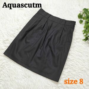 Aquascutm ひざ丈スカート シルク混 ビジネス オケージョン サイズ8