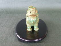 獅子香炉（大）　獅子の置物　横１２ｃｍ奥行５ｃｍ高さ８．５ｃｍ　合金製　Ｐ台付　新品_画像2