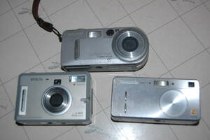 ちょい古のコンパクトデジタルカメラ ３台　used/ジャンク　送料:520円　検) SONY DSC-P9 / Panasonic LUMIX DMC-F1 / EPSON L-410 
