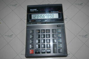  Showa Retro calculator sharp navy blue pet SHARP COMPET [CS-S171] used/OK goods postage :520 jpy inspection ) 10 column tax proportion modification correspondence solar power 