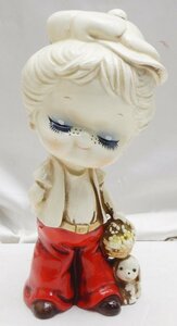 昭和レトロ☆陶器製 女の子 人形☆C&L CANDLE LIGHT製☆オブジェ インテリア雑貨 おしゃれ☆Z0219739