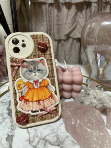 最終値下げ コヤンイサムチョン ルミちゃん 猫 iPhone12ケース ハンドメイドスマホケース 韓国 スマホケース 