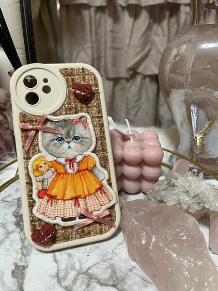 最終値下げ コヤンイサムチョン ルミちゃん 猫 iPhone12ケース ハンドメイドスマホケース 韓国 スマホケース 