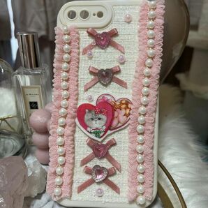 最終値下げ コヤンイサムチョン ハンドメイドスマホケース iPhone7plus 8plus ケース ルミちゃん 猫スマホケース 