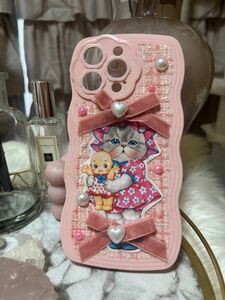 最終値下げ コヤンイサムチョン ルミちゃん iPhone15promaxケース 猫スマホケース ハンドメイドスマホケース 韓国
